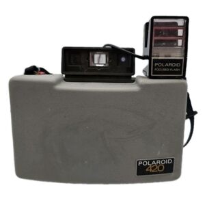 Vintage Polaroid 420 Automatic Land Camera w Original Strap Untested W/manual